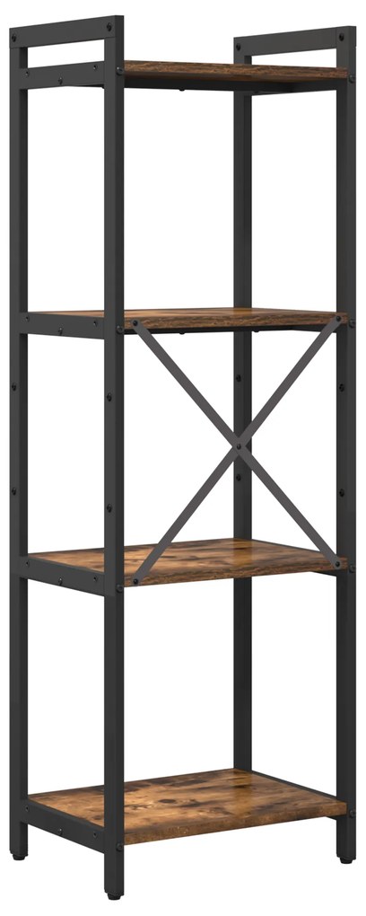 vidaXL Βιβλιοθήκη Καπνιστή δρυς 40 x 30 x 118 εκ Επεξεργασμένο ξύλο