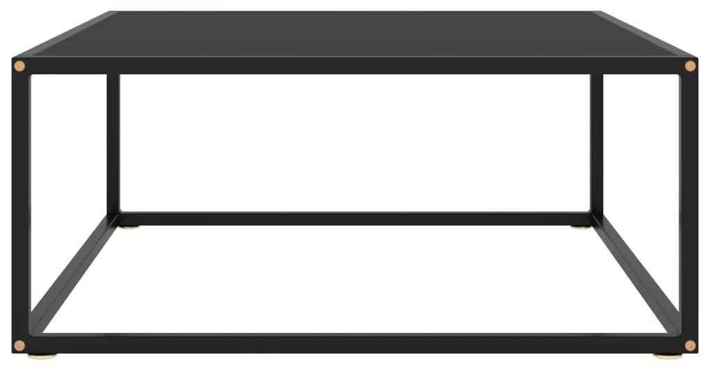 vidaXL Τραπεζάκι Σαλονιού Μαύρο 80 x 80 x 35 εκ. με Μαύρο Γυαλί