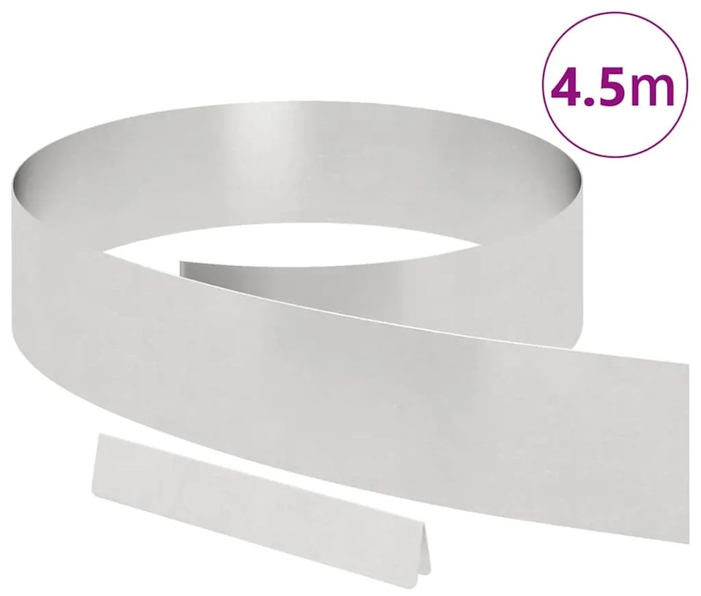 vidaXL Φράχτης Κήπου Ασημί 450 x 15 εκ Ανοξείδωτο ατσάλι