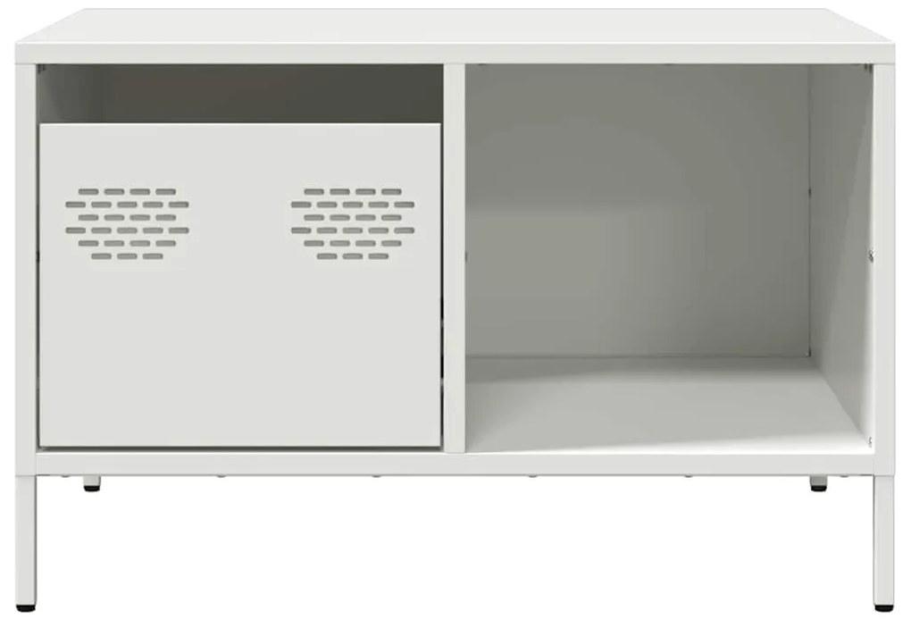 Τραπεζάκι Σαλονιού Λευκό 68,5x50x43,5 εκ. Χάλυβα Ψυχρής Έλασης - Λευκό