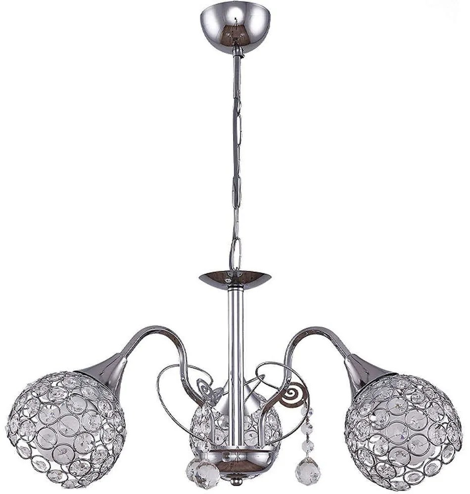 Φωτιστικό Οροφής Dagobert 0124539 53x53x61cm 3xE27 60W Silver Megapap Metal