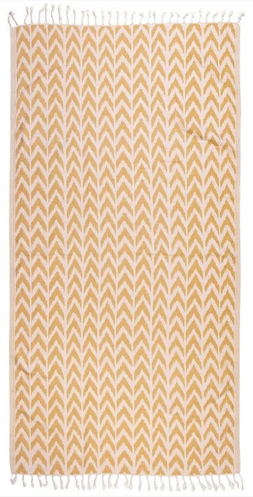Πετσέτα Θαλάσσης - Παρεό 3685 Ochre-Ivory Greenwich Polo Club Θαλάσσης 80x180cm 100% Cotton
