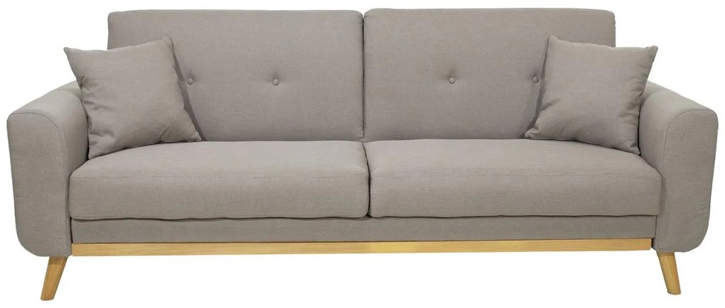 Καναπές - Kρεβάτι Carmelo Ύφασμα Μπέζ - Γκρί 214x80x86 εκ. 214x80x86 εκ.