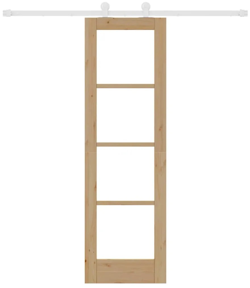 vidaXL Συρόμενη Πόρτα ORKDAL Καφέ 61 x 198.5 εκ. Ξύλο και μέταλλο