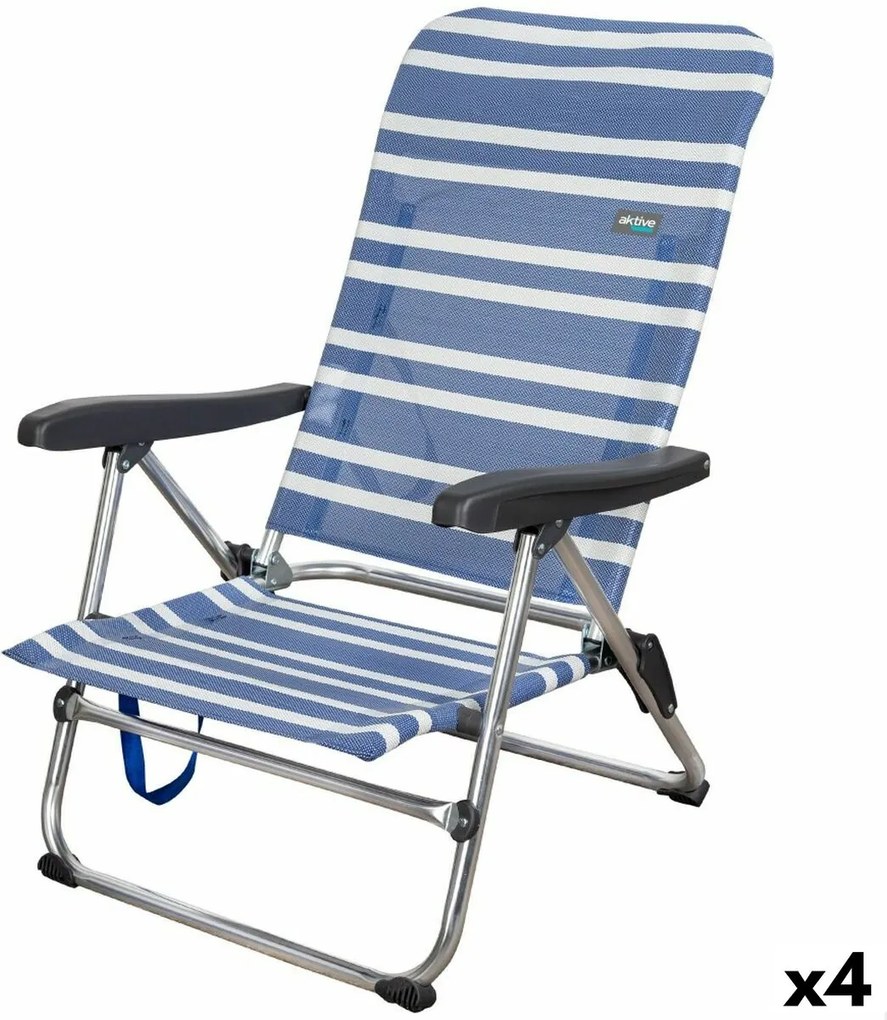 πτυσσόμενη καρέκλα Aktive Mykonos Ριγέ 47 x 85 x 50 cm (4 Μονάδες)