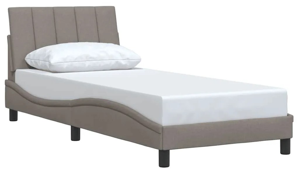Σκελετός Κρεβατιού Χωρίς Στρώμα Taupe 80x200 εκ. Υφασμάτινο - Μπεζ-Γκρι