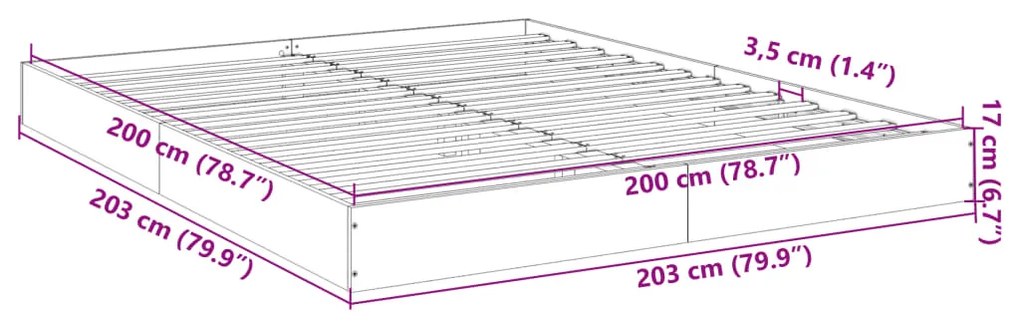 ΠΛΑΙΣΙΟ ΚΡΕΒΑΤΙΟΥ SONOMA ΔΡΥΣ 200X200 ΕΚ. ΕΠΕΞΕΡΓΑΣΜΕΝΟ ΞΥΛΟ 841995