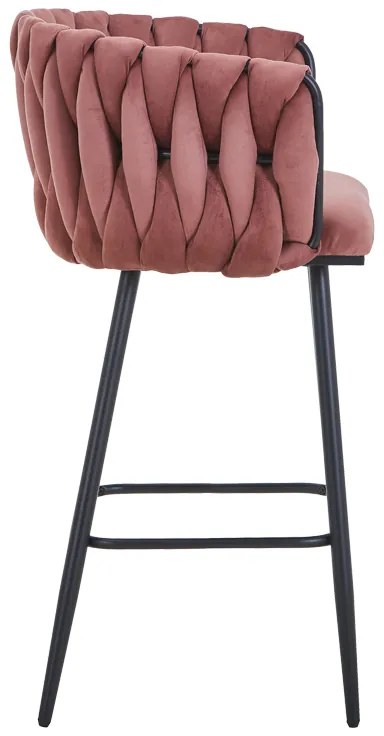 Σκαμπό μπαρ Vivian pakoworld σάπιο μήλο βελούδο-πόδι μαύρο μέταλλο 57x50x100εκ