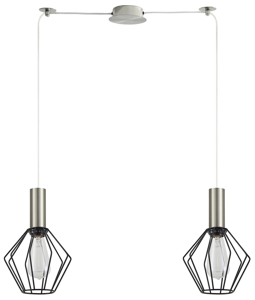 SE21-NM-4-NM2-GR1 ADEPT TUBE Nickel Matt Pendant Black Metal Grid+