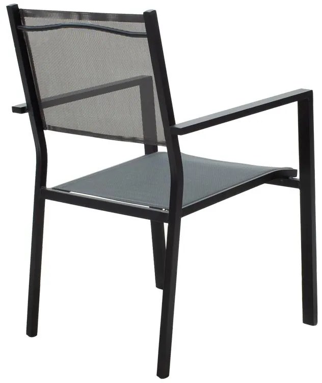 Τραπεζαρία Moly - Kliton σετ 3τεμ ανθρακί και μαύρο αλουμίνιο-textilene σε ανθρακί απόχρωση 80x80x74εκ 80x80x74 εκ.