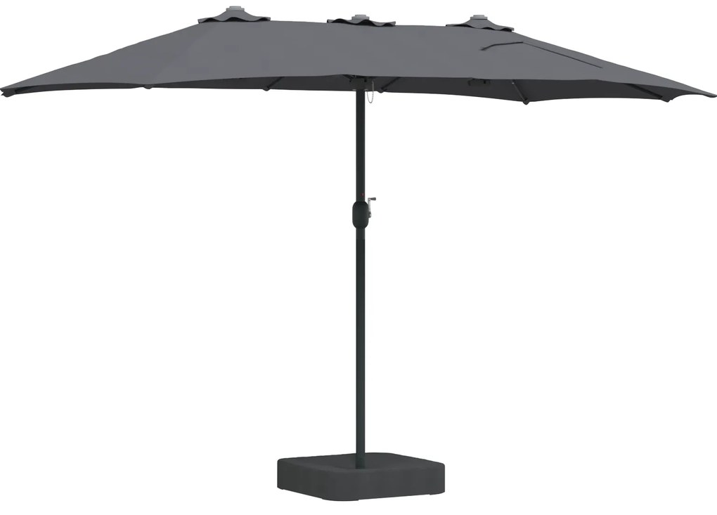 vidaXL Ομπρέλα Κήπου Ανθρακί 385 x 209 x 244 εκατοστά ύφασμα
