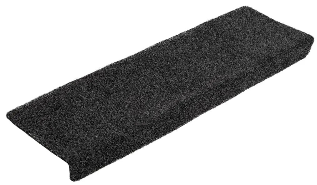 vidaXL Αυτοκόλλητα Πατάκια Σκαλιών 5 τεμ. 65x21x4 εκ. Μαύρα Ορθογώνια Άκρη