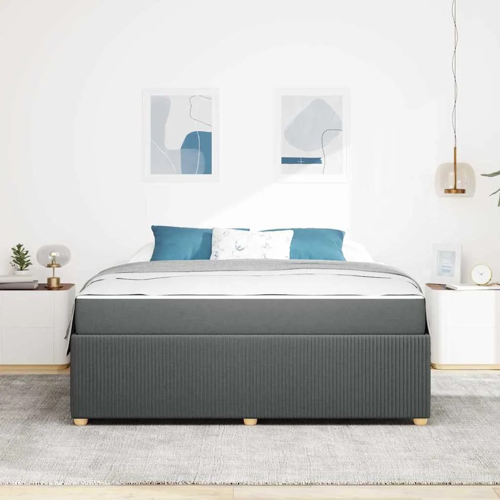 vidaXL Σκελετός Κρεβατιού Άλλο Σκούρο γκρι 180 x 200 cm ύφασμα