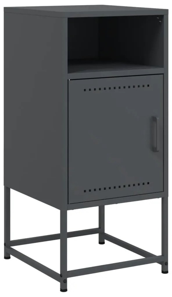 vidaXL Κομοδίνα 2 τεμ. Ανθρακί 36x39x78 εκ. από Χάλυβα