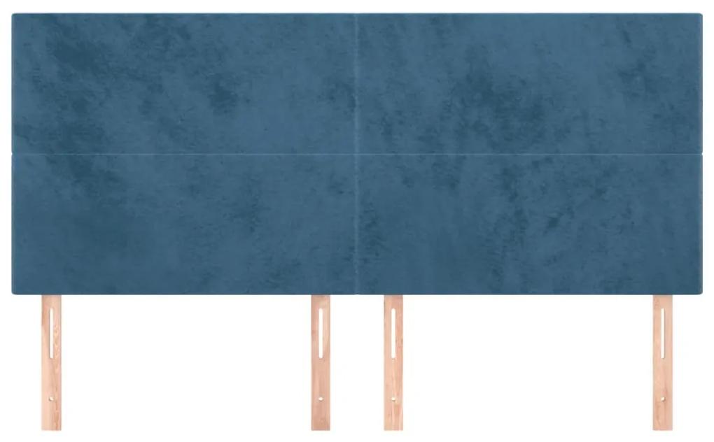 vidaXL Κεφαλάρια Κρεβατιού 4 τεμ. Σκ. Μπλε 80 x 5 x 78/88εκ. Βελούδινο