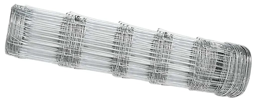 vidaXL Περίφραξη αγρού Ασημί 25 x 0,8 m Γαλβανισμένος χάλυβας