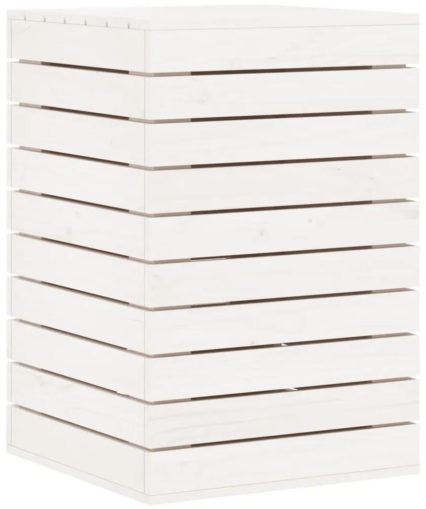 Καλάθι Ρούχων Λευκό 44 x 44 x 66 εκ. από Μασίφ Ξύλο Πεύκου - Λευκό