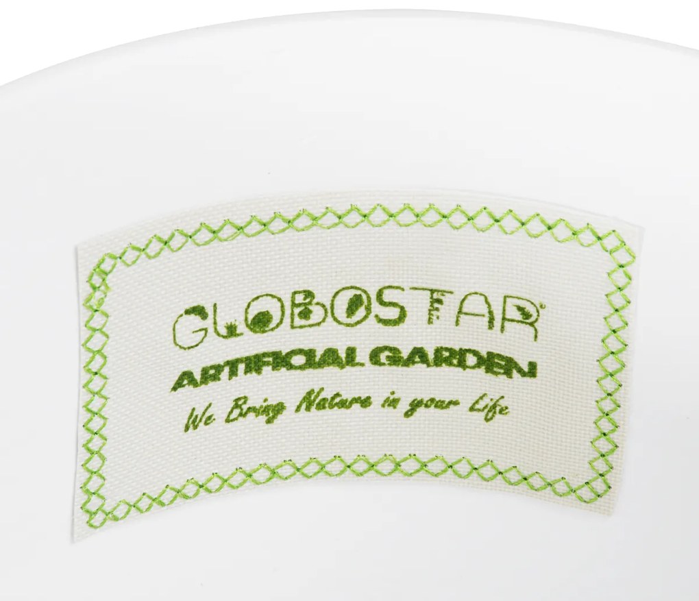 GloboStar® Artificial Garden KASOS 20445 Πήλινο Κεραμικό Κασπώ Γλάστρα - Flower Pot Λευκό με Χρυσό Φ20cm x Υ20cm