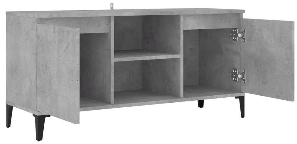 vidaXL Έπιπλο Τηλεόρασης Γκρι Σκυρ. 103,5x35x50 εκ Μεταλλικά Πόδια
