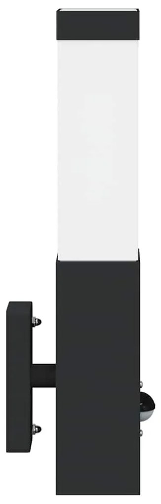 vidaXL Εξωτερικά Φωτιστικά Τοίχου 2 pcs Μαύρο 10.5 x 6 x 35 εκ.