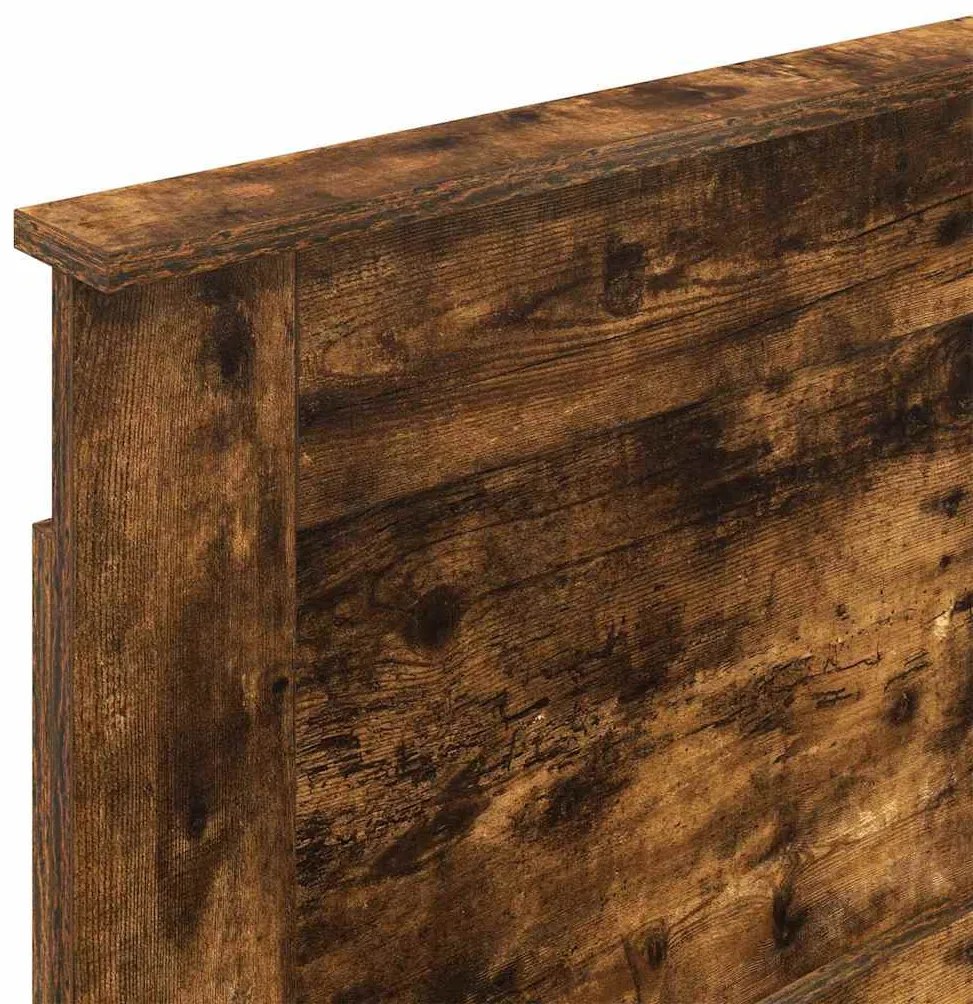 vidaXL Κεφαλάρι με κεφαλάρι Καπνιστό Δρύς 100 cm Επεξεργασμένο ξύλο