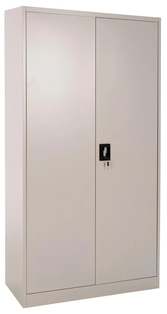 WARDROBE METALLIC DURON  2-LEAF WITH 5 STORAGE SPACES LIGHT GREY 90Χ40Χ180Hcm.