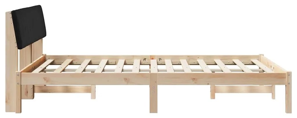 vidaXL Σκελετός Κρεβατιού με κεφαλάρι Καφέ και μαύρο 135 x 190 cm