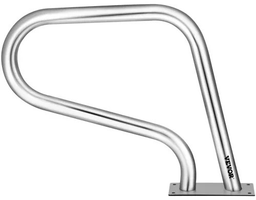 VEVOR Pool Rail 30x22&quot; Pool Railing 304 Stainless Steel 250LBS Load Capacity Silver Rustproof Pool Handrail Humanized Swimming Pool Handrail with Blue Grip Cover &amp; M8 Drill Bit &amp; Self-taping Screws