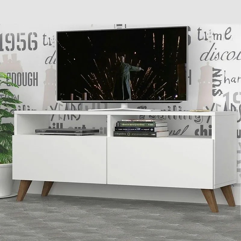 Έπιπλο τηλεόρασης Inci Megapap χρώμα λευκό 120x35x50εκ.