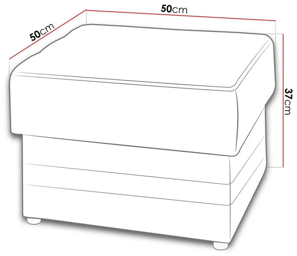 Σκαμπό σαλονιού Providence 168, Καφέ, 37x50x50cm, 10 kg, Ταπισερί, Πόδια: Πλαστική ύλη, Κουτί αποθήκευσης | Epipla1.gr
