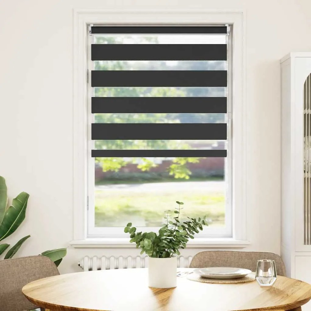 vidaXL Σύστημα Σκίασης Ρόλερ Zebra Μαύρο 50 x 100 εκ.