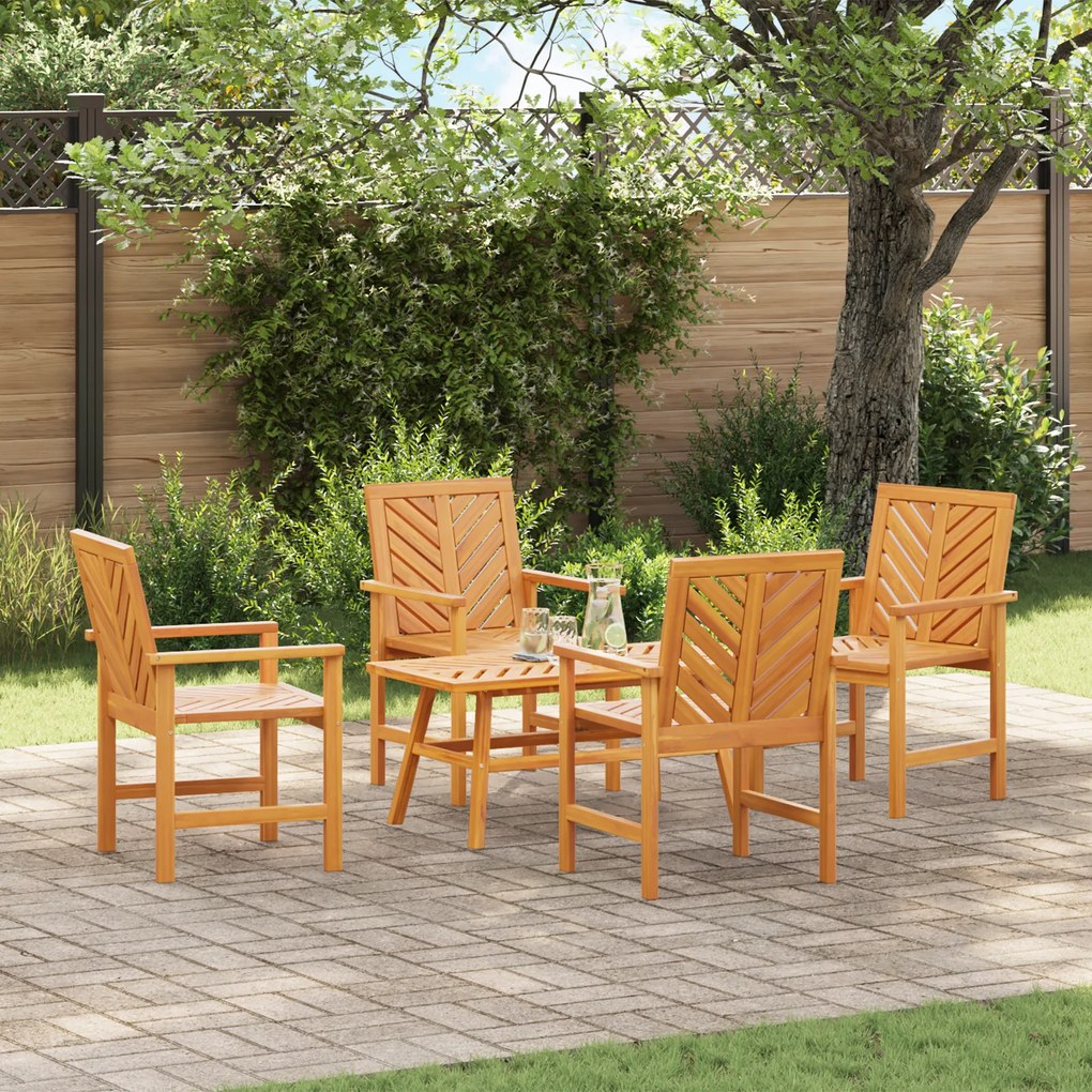 vidaXL Σετ Ξαπλώστρας Κήπου 3 pcs Καφέ Μασίφ ξύλο ακακίας