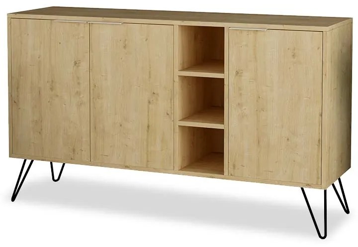 Μπουφές Clara pakoworld χρώμα light oak 142x35.5x83εκ 119-001058