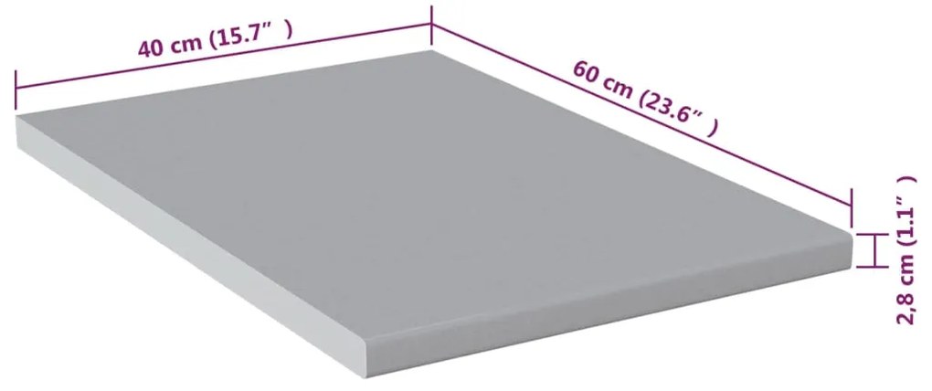 vidaXL Πάγκος Κουζίνας Γκρι 40 x 60 x 2,8 εκ. από Μοριοσανίδα