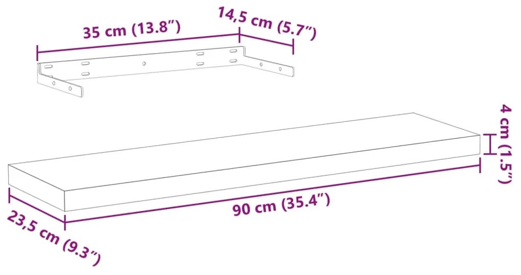 ΡΑΦΙ ΤΟΙΧΟΥ 90X23,5X4 ΕΚ. ΕΠΕΞΕΡΓΑΣΜΕΝΟ ΞΥΛΟ 4010694