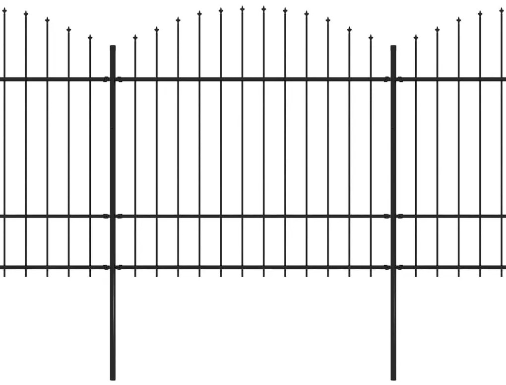 vidaXL Κάγκελα Περίφραξης με Λόγχες Μαύρα (1,5-1,75) x 8,5 μ. Ατσάλινα