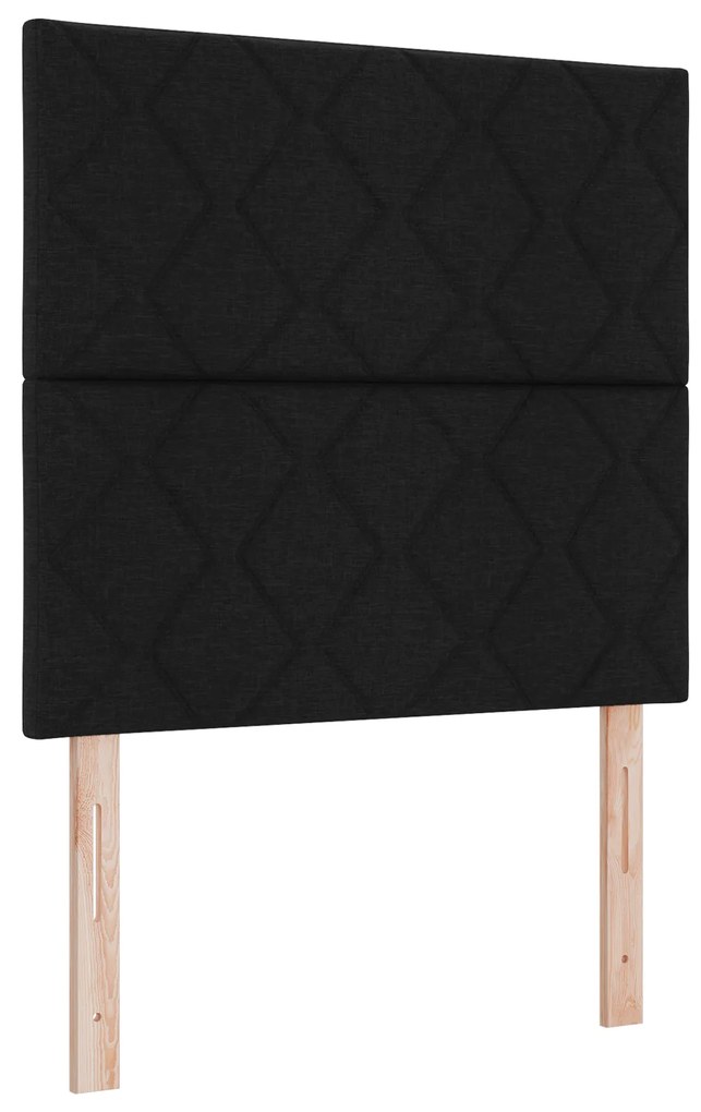 vidaXL Box Spring Κρεβάτι με Στρώμα Μαύρο Μονό Ύφασμα