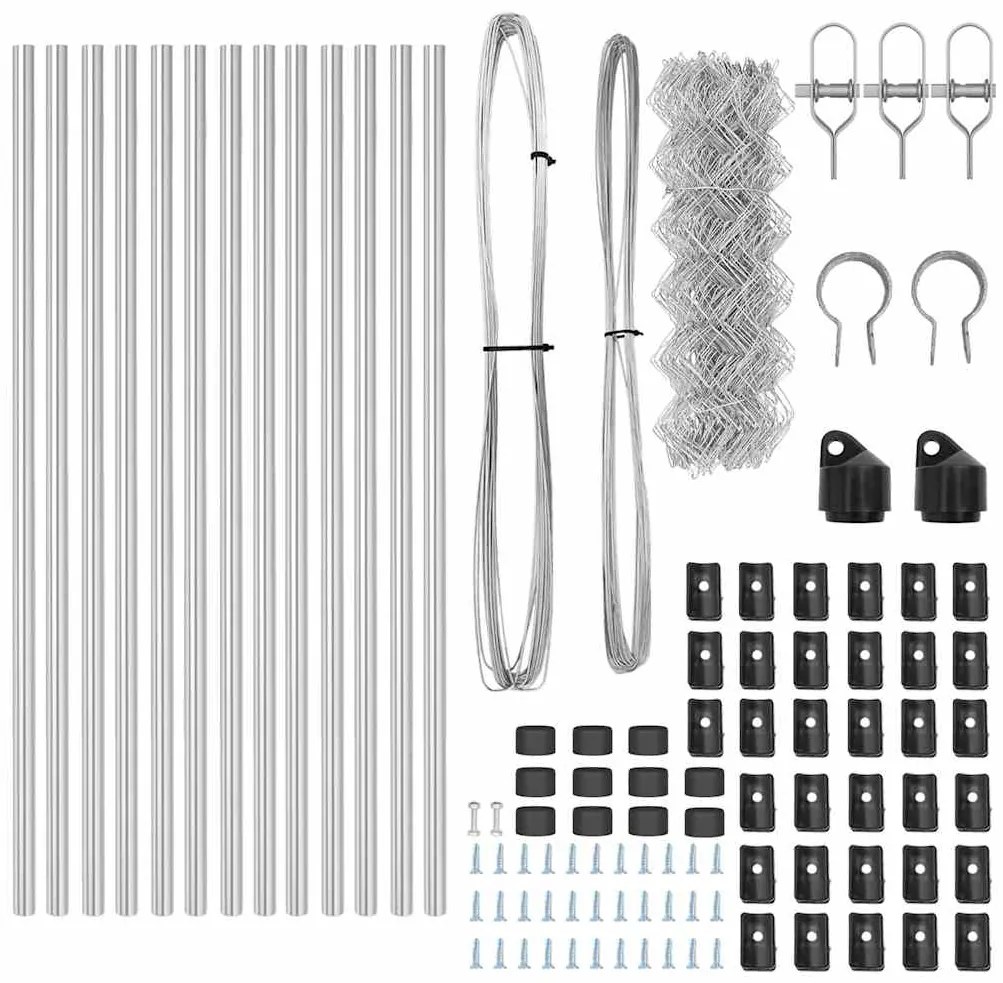 vidaXL Στύλος Περιφράξεων Ασημί 25 x 0,4 μ (60 x 60 χιλιοστά πλέγμα)