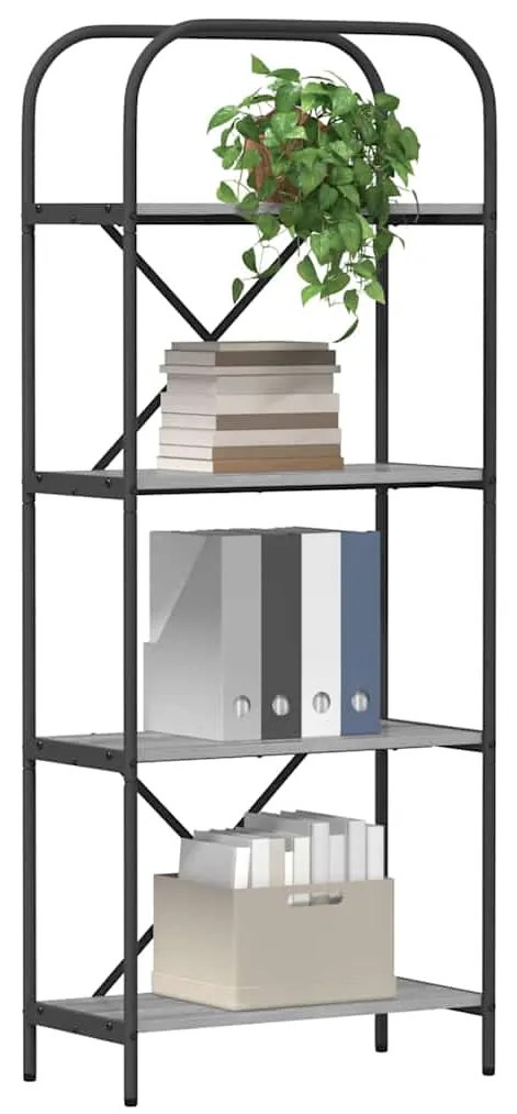 vidaXL Ράφι Βιβλίων Γκρι sonoma 60 x 30 x 146 εκ Επεξεργασμένο ξύλο