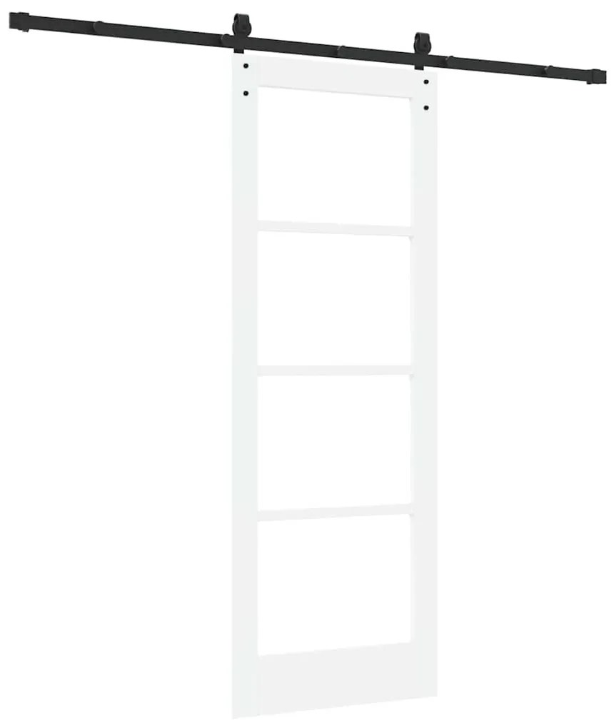 vidaXL Συρόμενη Πόρτα Λευκό 73.5 x 198.5 εκ. Ξύλο και μέταλλο