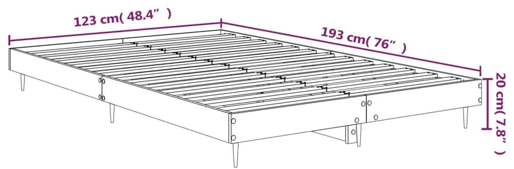 Πλαίσιο Κρεβατιού Μαύρο 120x190 εκ. από Επεξεργασμένο Ξύλο - Μαύρο