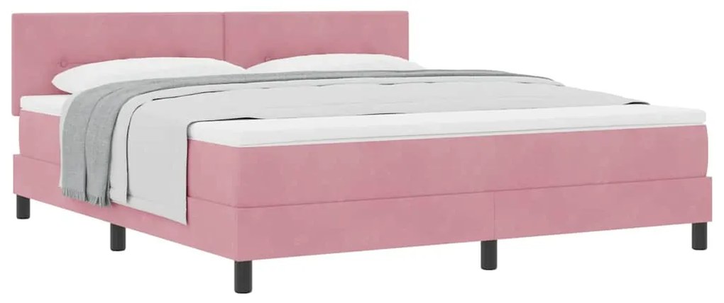 vidaXL Κρεβάτι με Ελατήρια και Στρώμα Ροζ 180 x 200 cm ύφασμα