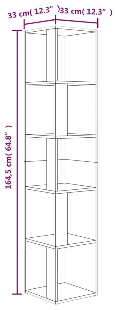 Ντουλάπι Γωνία Sonoma Oak 33 x 33 x 164,5 εκ. από Επεξ. Ξύλο - Καφέ