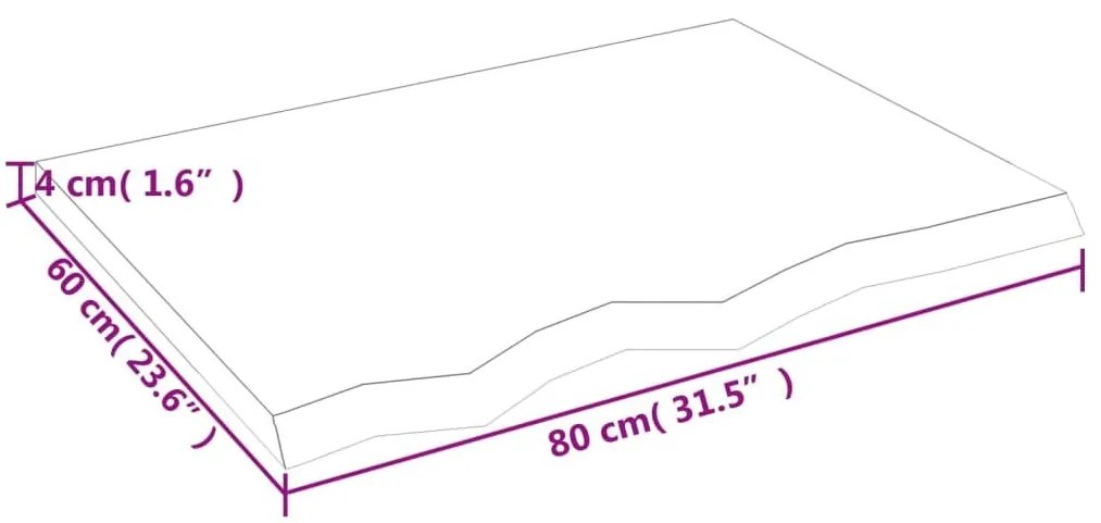 Πάγκος Μπάνιου Σκούρο Καφέ 80x60x(2-4) εκ. Επεξεργ. Μασίφ Ξύλο - Γκρι