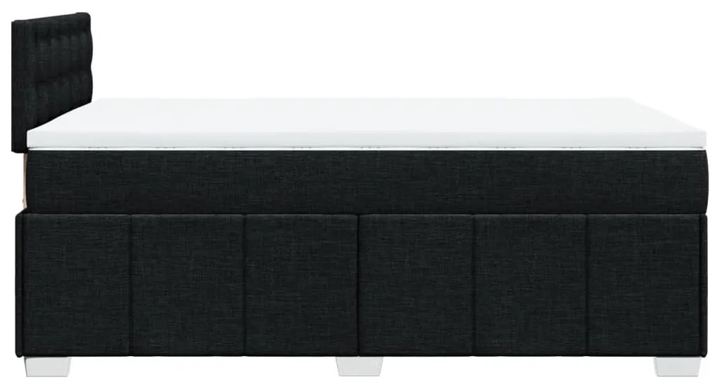 vidaXL Κρεβάτι Boxspring με Στρώμα Μαύρο 120x190 εκ. Υφασμάτινο