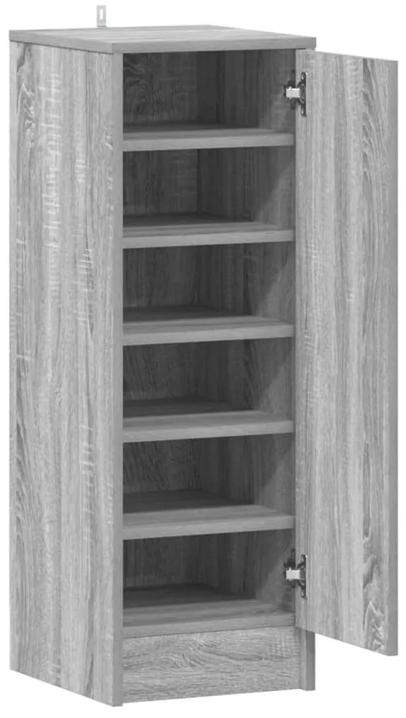 vidaXL Παπουτσοθήκη Γκρι Sonoma 32x35x92 εκ. από Επεξεργασμένο Ξύλο