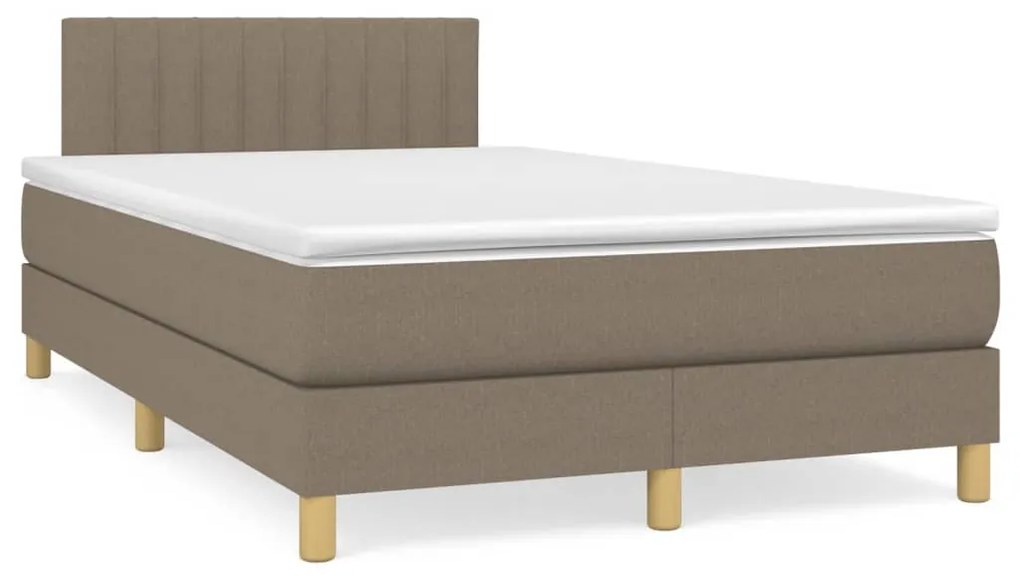 vidaXL Κρεβάτι Boxspring με Στρώμα Taupe 120x190 εκ. Υφασμάτινο