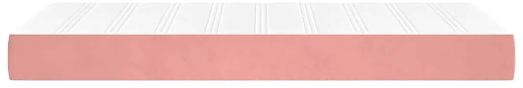 vidaXL Στρώμα με Pocket Springs για Παιδιά Ροζ 80x160εκ Βελούδο