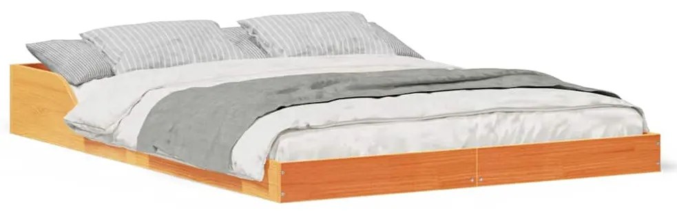 vidaXL Σκελετός Κρεβατιού Καφέ κεριού 120 x 200 cm Μασίφ ξύλο πεύκου