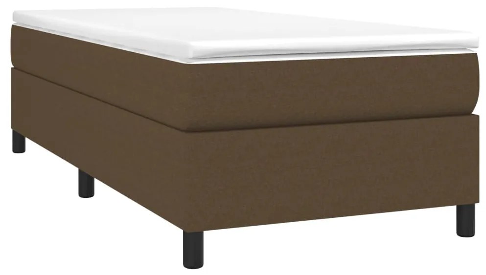 vidaXL Κρεβάτι Boxspring με Στρώμα Σκούρο Καφέ 80x200 εκ. Υφασμάτινο